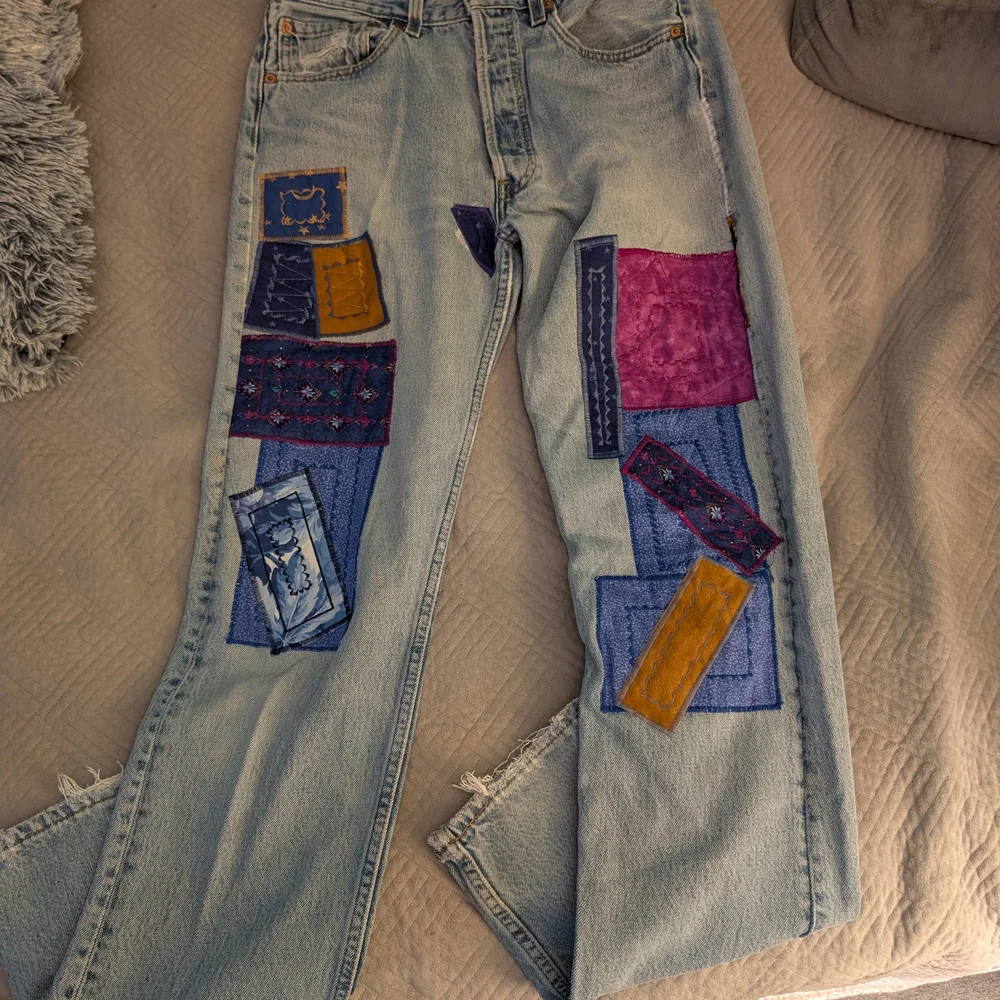 Levi's 501 Button Fly Quilted Jeans Belonging To Famous Bassist - Picture 2 of 7